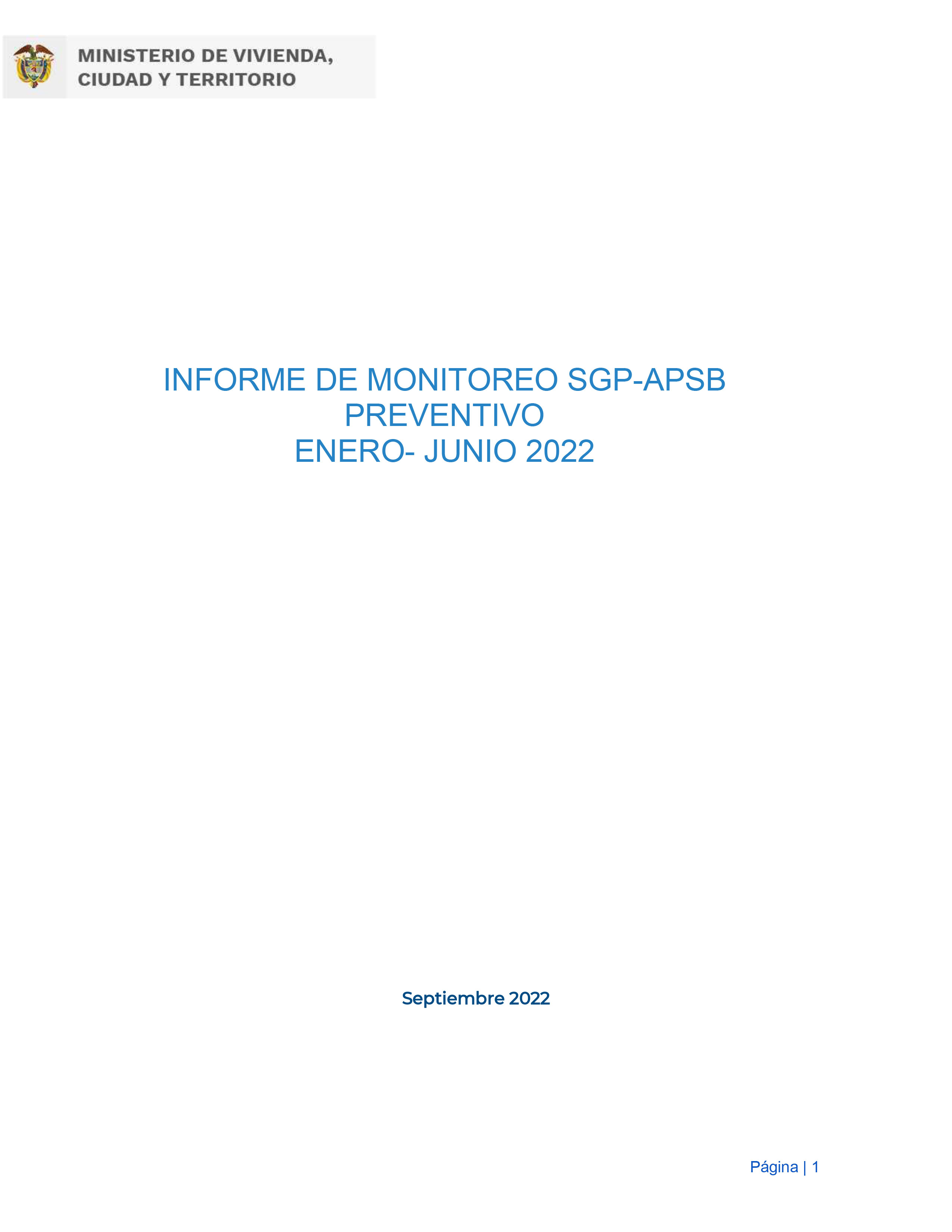 Portada informe de monitoreo SGP-APSB preventivo