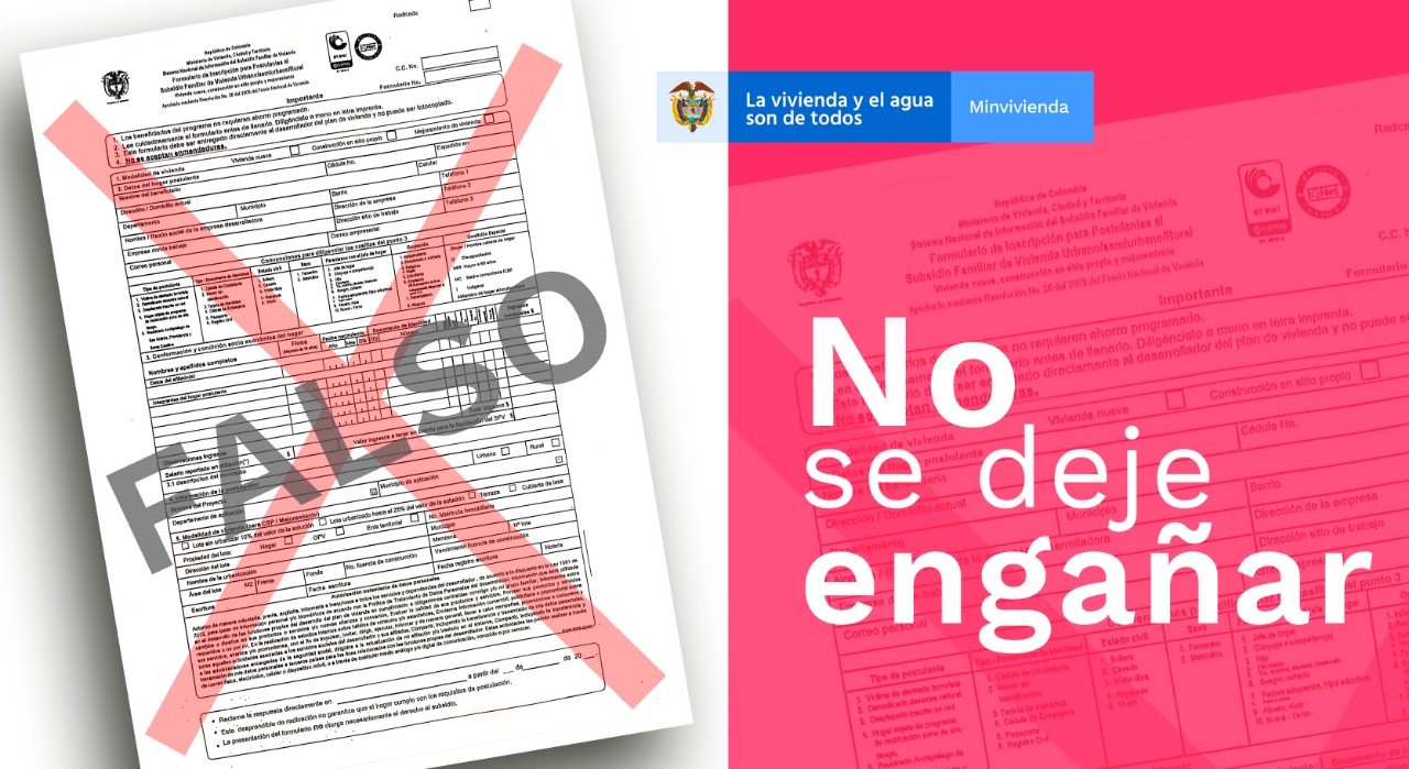 Minvivienda no cobra a los ciudadanos por postularse a ninguno de sus programas