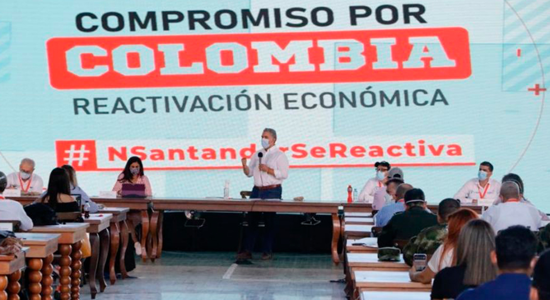 El presidente Iván Duque lideró el diálogo social Compromiso por Colombia en Ocaña, Norte de Santander. Foto: cortesía Presidencia de la República
