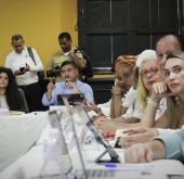 FOTOGRAFIA VICEMINISTRO DE AGUA Y SANEAMIENTO BASIO Edward Libreros Mamby, EN Comisión Preparatoria del Quinto Centenario de la Fundación Hispánica de Santa Marta