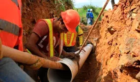Obras civiles del sector de agua y saneamiento. Foto: archivo. MVCT.