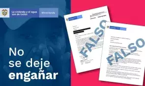 Personas inescrupulosas falsifican documentación en la que suplantan a funcionarios del Ministerio de Vivienda. Foto: Archivo MVCT.
