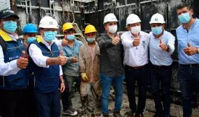 El Ministro de Vivienda explicó que las principales obras del acueducto están en un avance superior al 90 %. Foto: Prensa MVCT