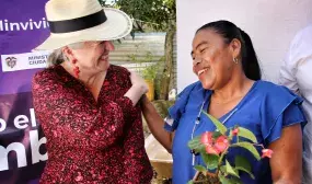 La ministra Catalina Velasco recorrió varias viviendas y dialogó con las familias beneficiadas con los mejoramientos de Cambia Mi Casa. Fotos: Sharon Durán (MVCT).