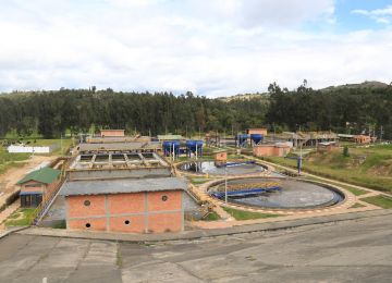 FOTOGRAFÍA AÉREA PLANTA DE AGUAS RESIDUALES (PTAR) EN BOYACÁ.