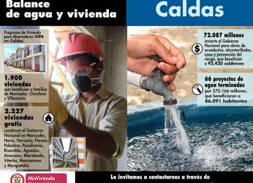 2.227 viviendas gratis, 1.900 viviendas para ahorradores en inversiones en obras de agua por más de $140.000 millones conforman el balance de Minvivienda en Caldas