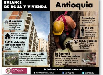 Más de $623.671 millones invierte actualmente el Gobierno Nacional en Antioquia en obras de vivienda, agua potable y saneamiento básico