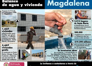 Inversiones por $460 mil millones adelanta el Gobierno Nacional en Magdalena en obras de vivienda, agua y saneamiento básico