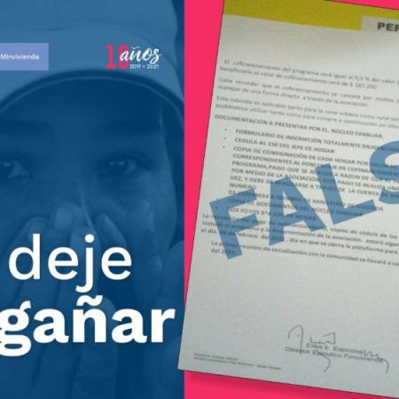 Personas inescrupulosas envían documentación falsa para engañar y captar el dinero de familias de escasos recursos. Foto: MVCT