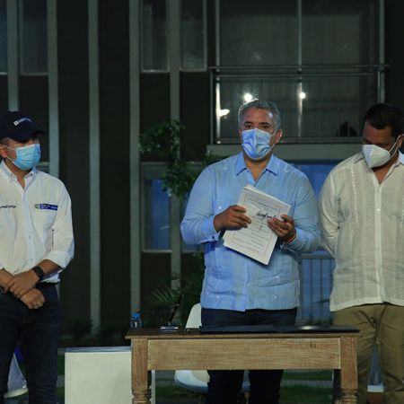 Presidente Iván Duque durante la firma de la Ley de Vivienda y Hábitat en Valledupar. Foto: Ximena Garzón. (MVCT)