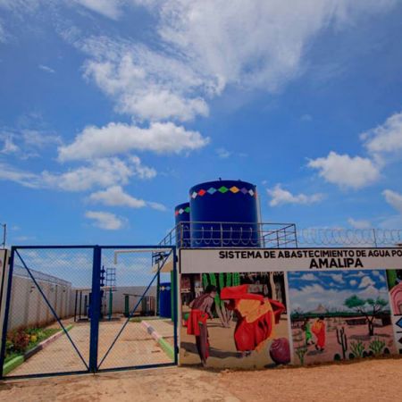 Esta pila pública proveerá 600.000 litros de agua potable al mes. Foto: Cortesía Enel Colombia
