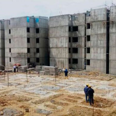 Obra de construcción de viviendas. Foto: Archivo (MVCT)