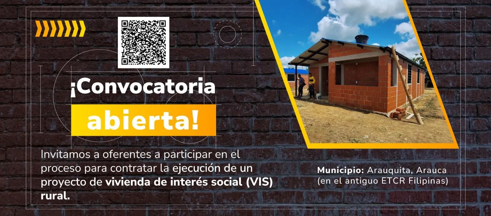Convocatoria para ejecución de proyecto VIS rural en Arauquita.
