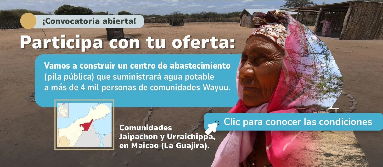 PIEZA GRAFICA CONVOCATORIA ABASTECIMIENTO PILA PUBLICA GUAJIRA