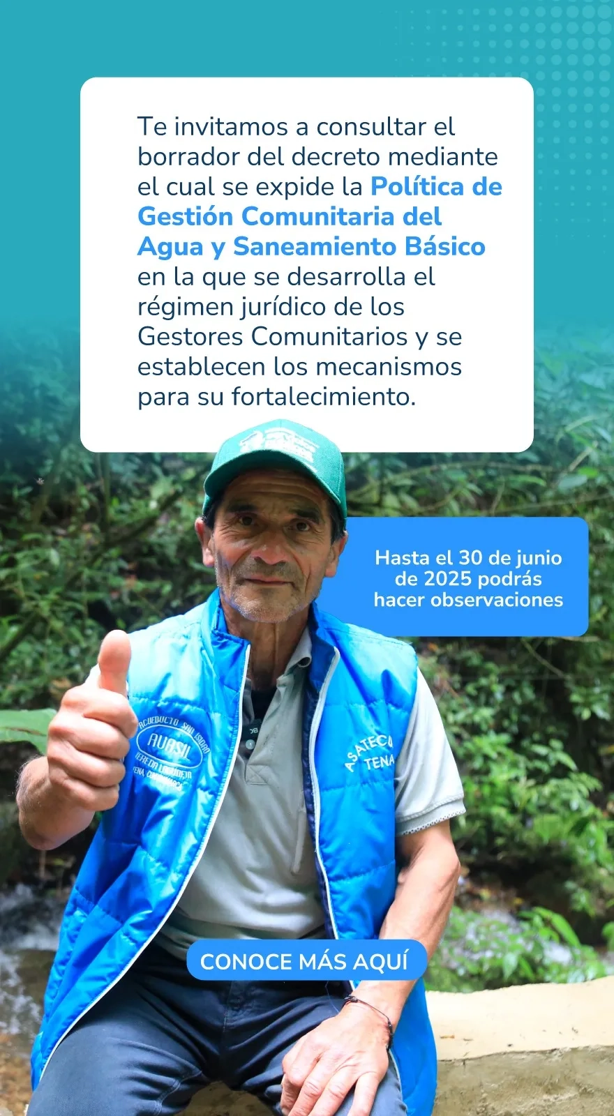 Pieza grafica decreto Política de Gestión Comunitaria del Agua y Saneamiento Básico