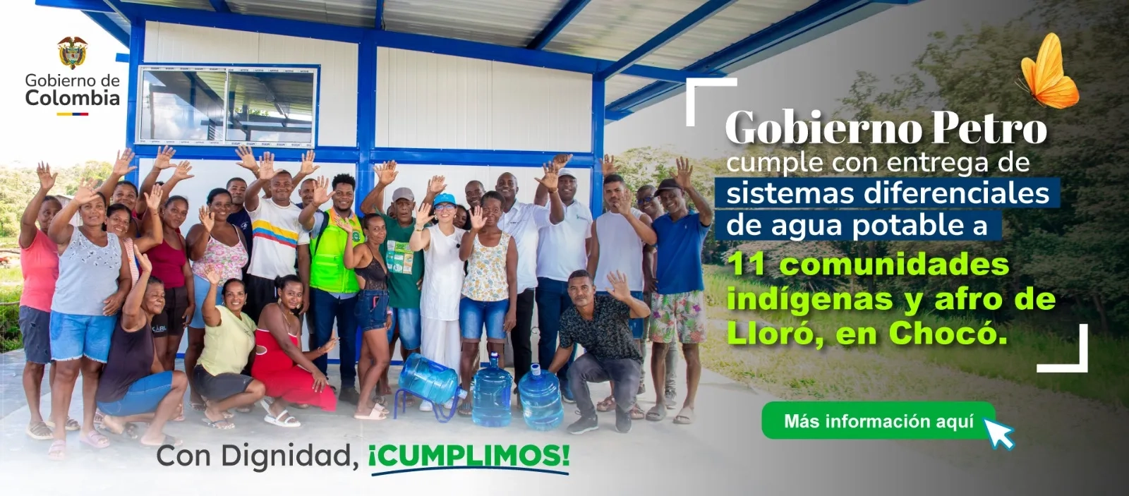 PIEZA GRAFICA COMUNICADO ENTREGA SISTEMA DE AGUA EN LLORÓ, CHOCÓ 2