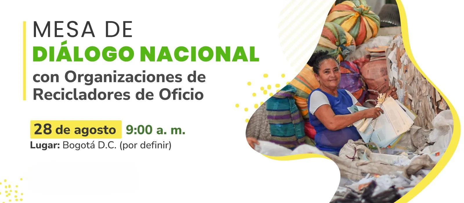 PIEZA GRAFICA MESA DE DIALOGO NACIONAL CON RECICLADORES AGOSTO