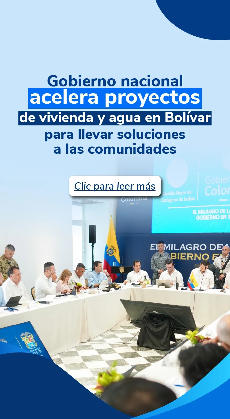 PIEZA GRAFICA COMUNICADO GOBIERNO ACELERA PROYECTOS EN BOLIVAR