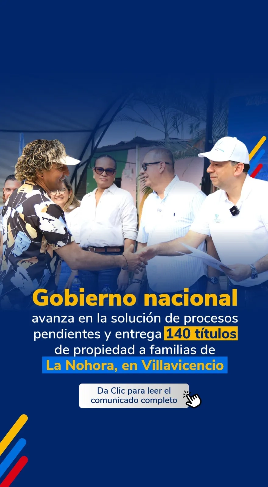 PIEZA GRAFICA COMUNICADO GOBIERNO AVANZA EN PENDIENTES DE 140 TITULOS DE PROPIEDAD EN VILLAVICENCIO